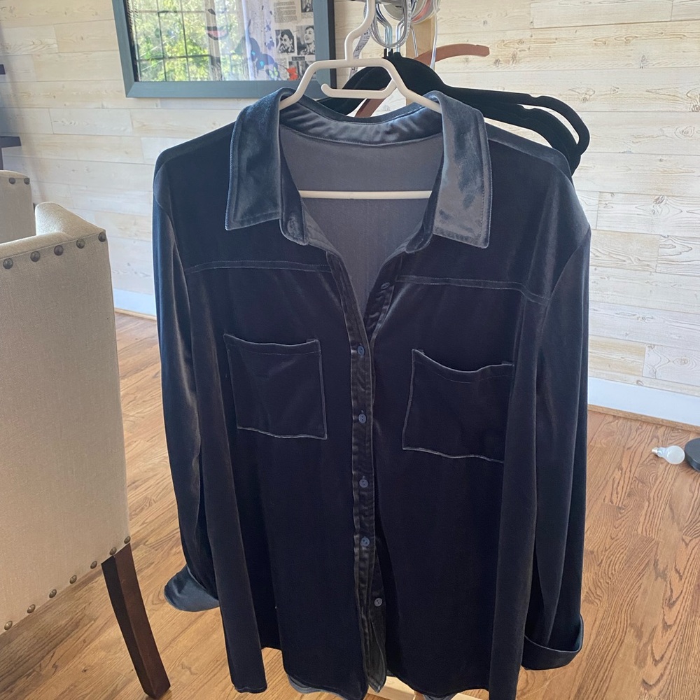 Blue velvet top
